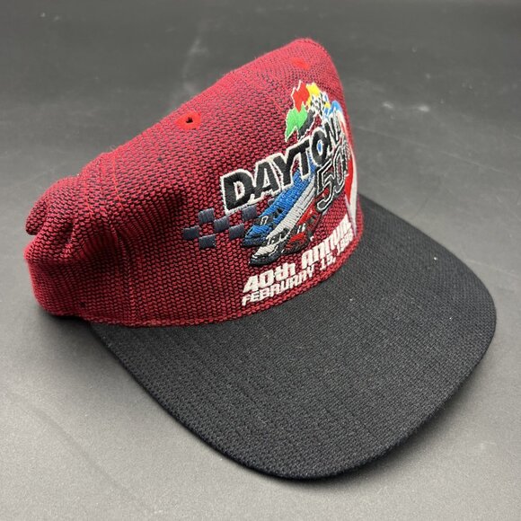 Vintage DAYTONA 500 1998 40th Annual Nascar Black Snapback Hat Cap Rare Texture - Picture 12 of 13